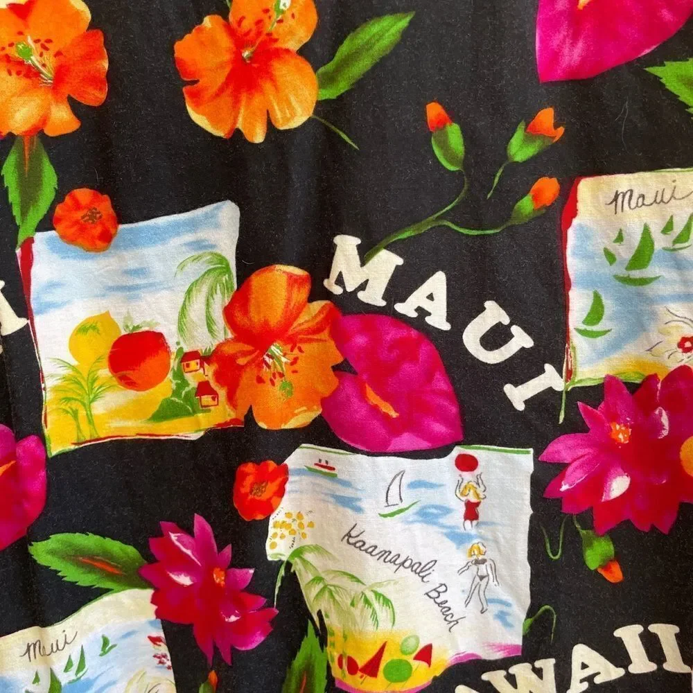 ‎VINTAGE AVANTI BOLD HAWAIIAN PRINT TOP - Picture 5 of 6